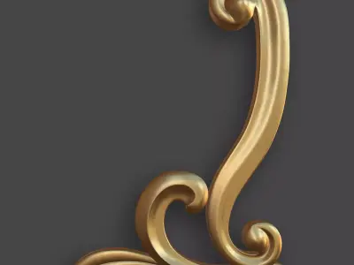 Ornamental Corner Set- Vol05 - Clean Quad Mesh - 4k PBR Textures 3D model