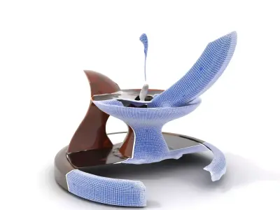 Copper Arc Fountain model pack Low-poly 3D model