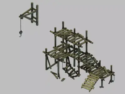Game Underground Palace - Scaffolding 01 3D model