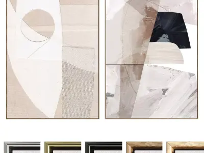 Plaster Two Photo Frame 526 Low-poly 3D model