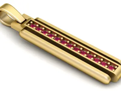 GOLD RUBY BAR PENDANT 3D PRINTABLE MODEL  3D print model