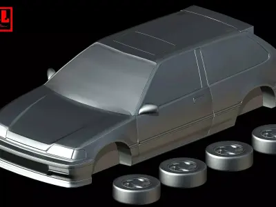 Honda Civic 4th Gen EF9 Hatchback 1988-1991 3D print model