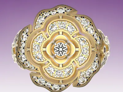 Ring Camellia 3D print model