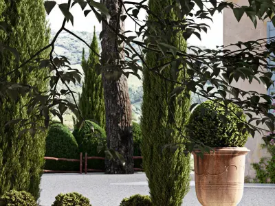 Exterior Scene of Italian Villa 3D model