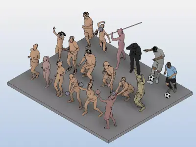 REVIT SPORTY PEOPLE GENTE HACIENDO DEPORTE REVIT 3D model