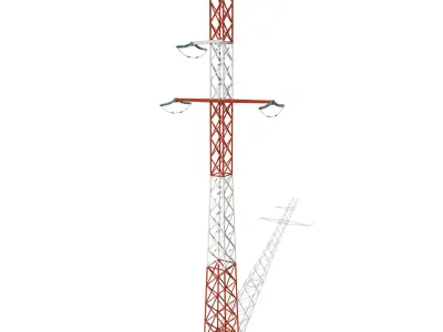 Electricity Pole 16 Low-poly 3D model