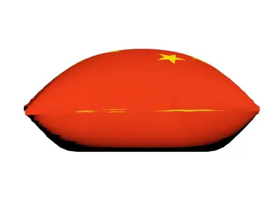 China Flag on Luxury Square cotton Pillow 3D model