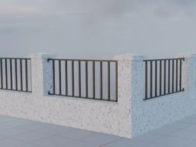 Railing Free low-poly 3D model
