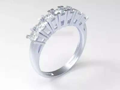 Elegant Seven-Stone Ring 3D print model