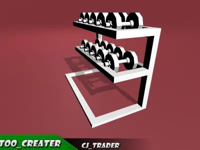 low poly dumble stand free 3d model Free low-poly 3D model