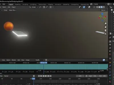 Bouncing ball with rigid body animation 3D model