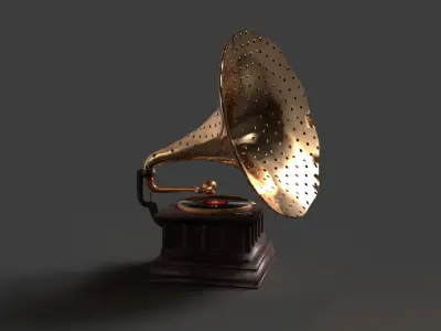 Chinese gramophone   Low-poly 3D model