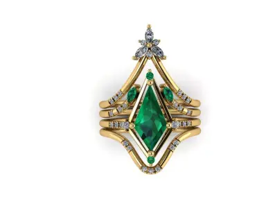 Engagement Emerald Ring 3D print model