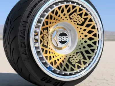 BBS E50 WITH AERO TURBOFAN RIM COVER 17INCH FOR SCALE MODELS 3D print model