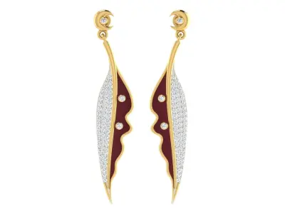 Women Drop Earrings 3dm STL OBJ FBX Renders Details 3D print model 25