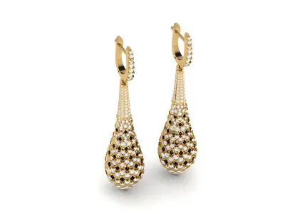 Women Diamond Earrings 3D print model