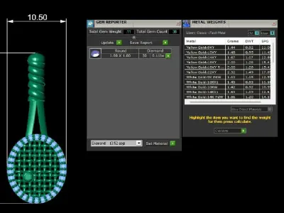 Tennis Racket Necklace 3D print model