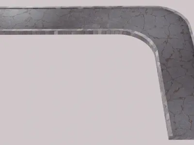 Curved Road Bridge - Textured  Low-poly 3D model