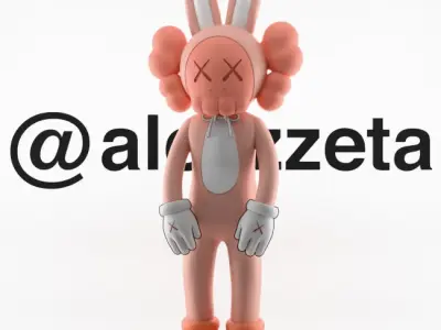 Kaws Accomplice Rabbit Bunny Textured Low-poly 3D model