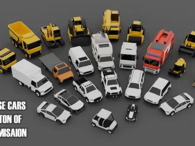 CITY CARS PACK  Low-poly 3D model