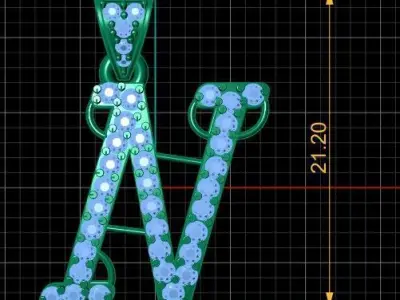 ALPHABET N PENDANT 3D PRINTABLE MODEL 3D print model