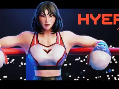 Low Poly Boxer - MMA Fighter - Hye Ri Low-poly 3D model