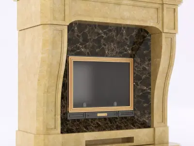 marble fireplace 2 3D model