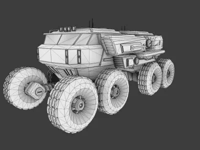 Space Rover 3D model Low-poly 3D model