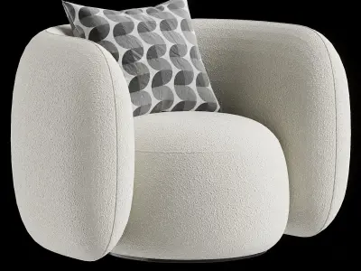 armchair white 2 3D model