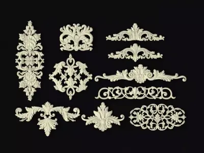 10 high-quality decors for furniture ornaments 3D model