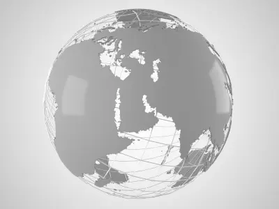 Globe News Skeleton Grey 3D model