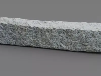 Granite rough solid block 3D model