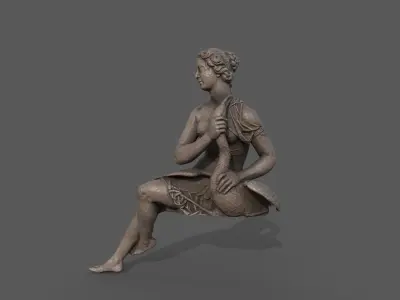 Statue of  Thetis Low-poly 3D model