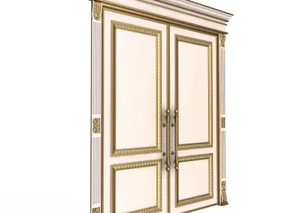 Carved Door Classic 01601 White Low-poly 3D model