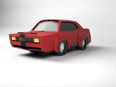 Car Toon Race Car Low-poly 3D model