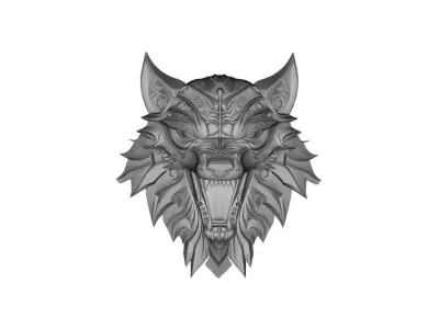 Pendant Wolf Pendant Wolf Head Animal Pendant 3D print model