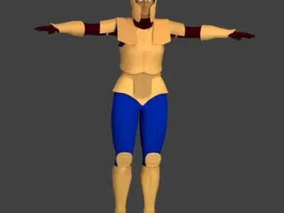 Simple Armored Female Character Free low-poly 3D model