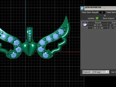 flying heart pendant 3d printable model  3D print model