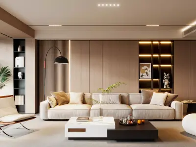 Modern living room 3D model  3D model