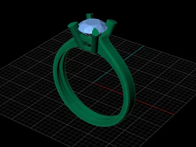 STL 3DM Print Ready Women Diamond Ring Lightweight Printable  3D print model 86