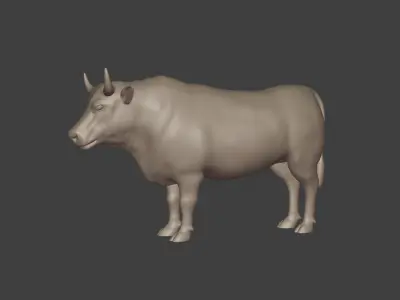 Bull Statue Low-poly 3D model