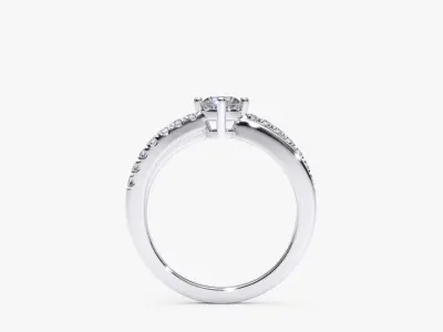 ZDR0144 engagement ring gold with diamonds 3D print model