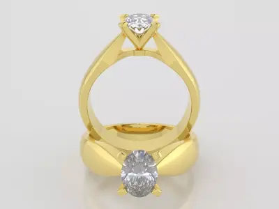 Oval 0-75-CT Quarter Round Profile Shank Width 4-00mm 3D print model