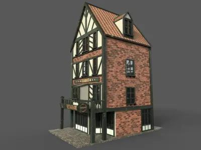 Building  prt1 low-poly 3D model Free low-poly 3D model