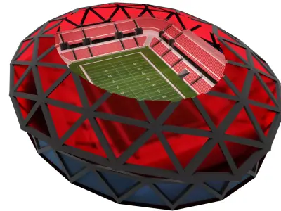 American Football Stadium Low-poly 3D model 31