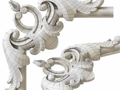 Corner for molding01 3D model