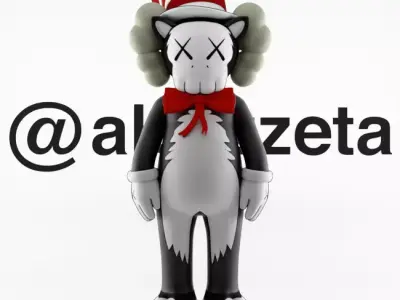 Kaws The Cat in the Hat x Thing 1 Thing 2 Textured Low-poly 3D model