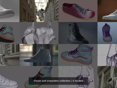 Shoes and sneackers collection 3D Model Pack