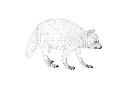 Raccoon on platform 3D model