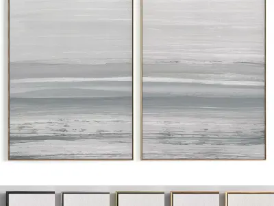 Plaster Two Photo Frame 147 Low-poly 3D model